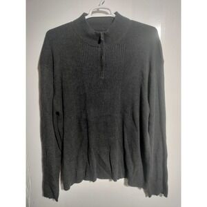 Perry Ellis Portfolio gray ribbed henley sweater men size XXXL